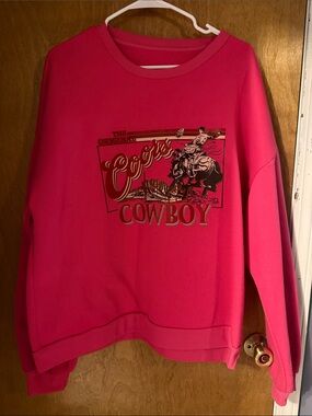 Cowboy Graphic Sweatshirt - Hot Pink